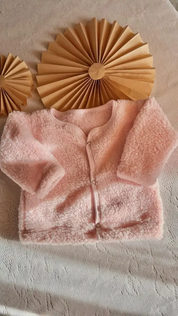 Saquito de corderito T.2 Rosa Bebe